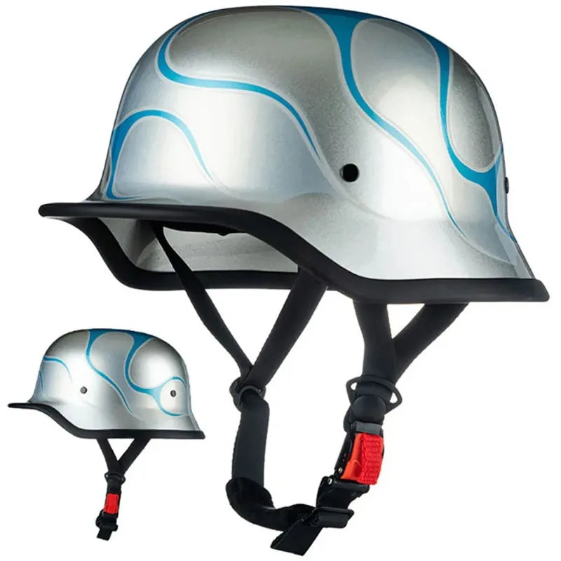 Motorcycle German Style Scoop Helmet Retro Half Helmet Summer Cruising Electric Bike Helmet DOT Approved For Men And Women