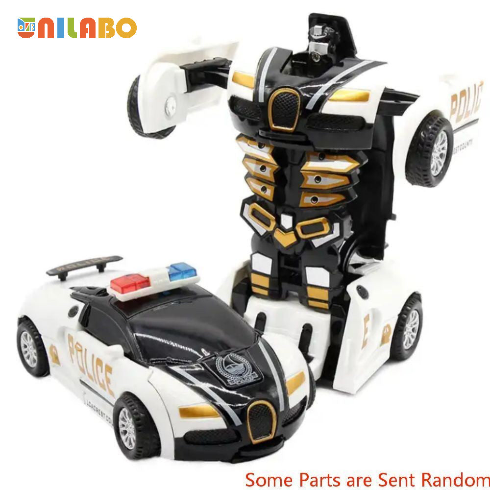 Transformable Robot Sports Car Toys, No Batteries, Educational Kids Gift, Colorful Model Vehicle for Play Learning
