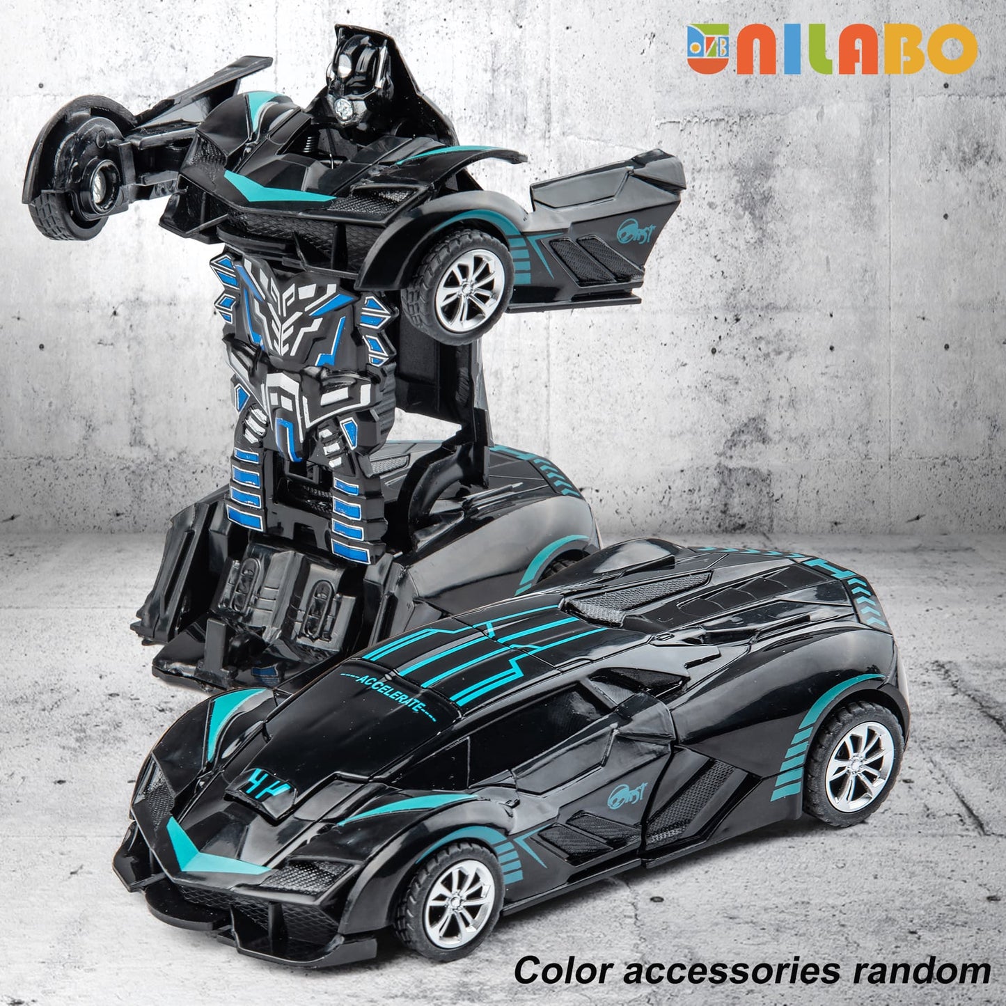Transformable Robot Sports Car Toys, No Batteries, Educational Kids Gift, Colorful Model Vehicle for Play Learning