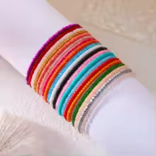 16/20 Pcs/set Bohemian Colorful Rice Beads Bracelets for Women Summer Beach Style Beaded Bracelet Girls Travel Holiday Jewelry